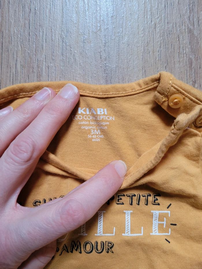 T shirt manches longues 3 mois tbe - photo numéro 2