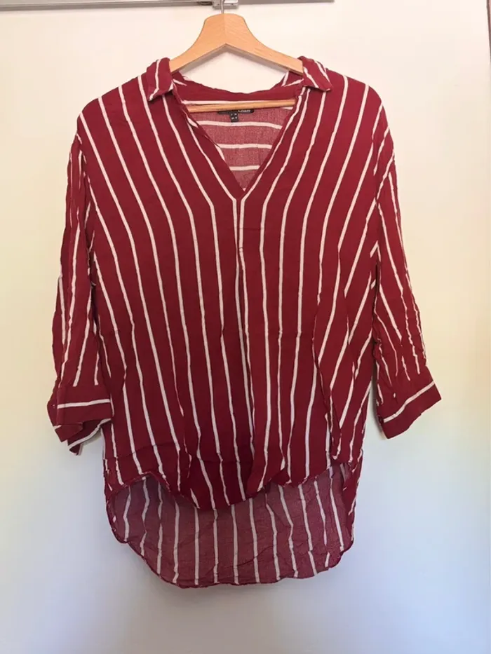 Chemise bordeaux et blanche etam T38