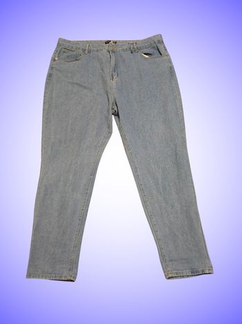 Jean Mom Taille Haute Bleu Clair Coupe Flatteuse & Look Vintage Taille 50 5XL Boohoo