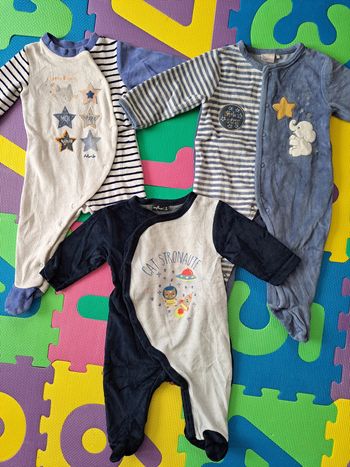 Lot de 3 pyjamas velours 6m