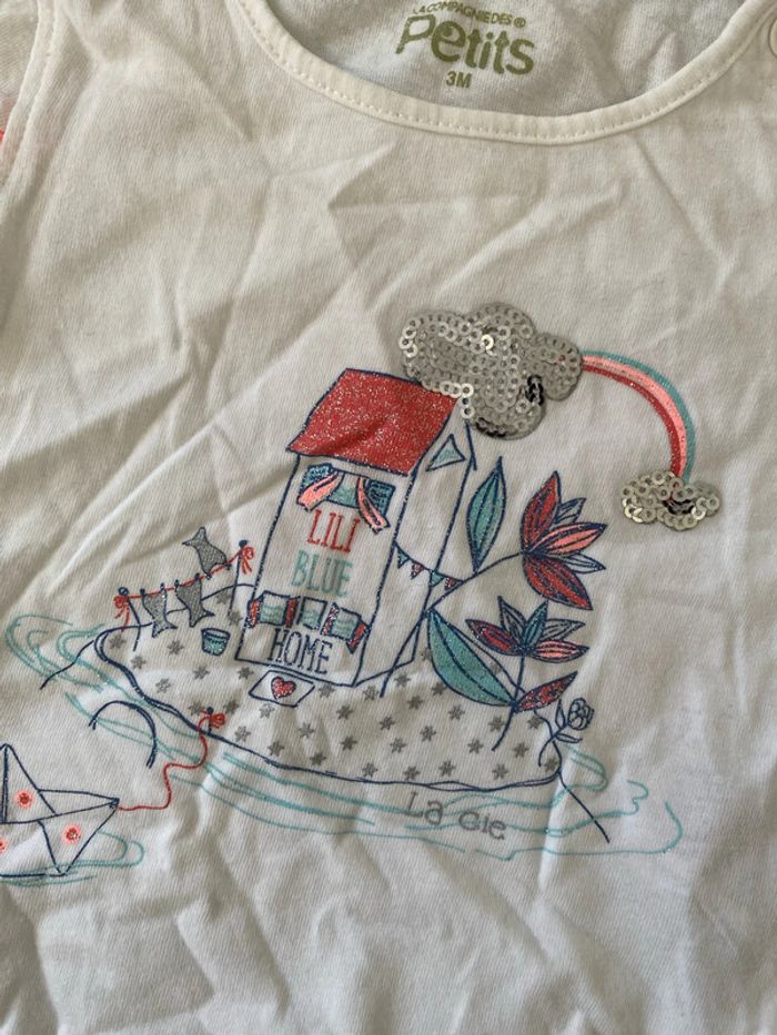 T-shirt manche courte taille 3 mois - photo numéro 2