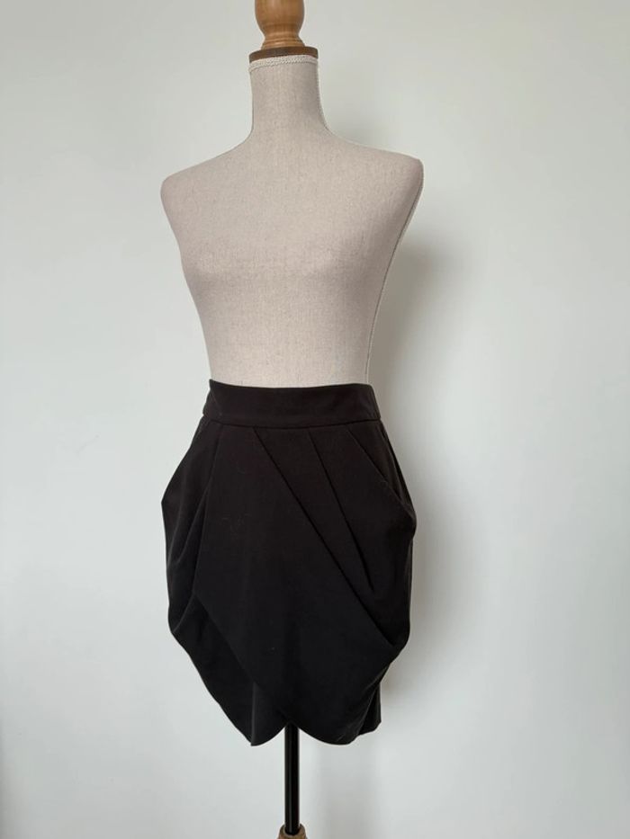 Jupe influx volant Saia rock Skirt falda Gonna Rok noir dress été donna femme woman 40 L mujer dress - photo numéro 3