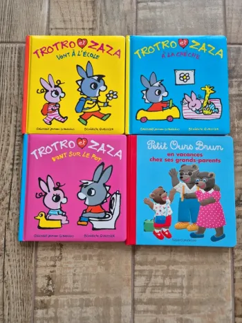 Lot de 3 livres Trotro et Zaza + 1 livre petit ours brun