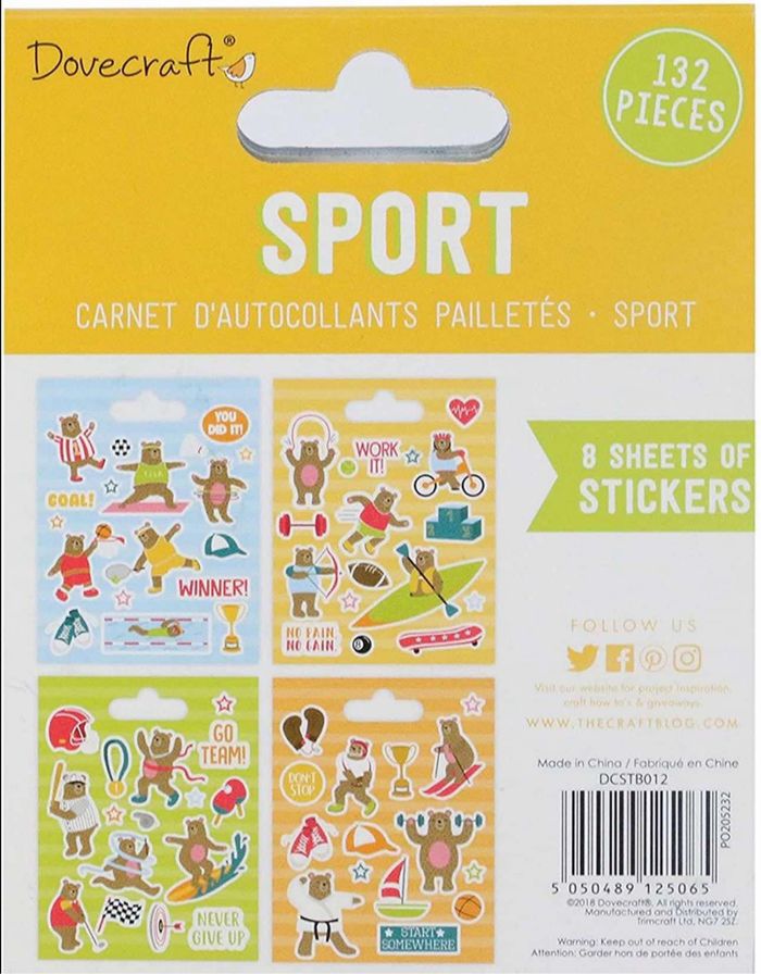Livret 132 Stickers Autocollant Thème Sport Ourson Dovecraft - photo numéro 2