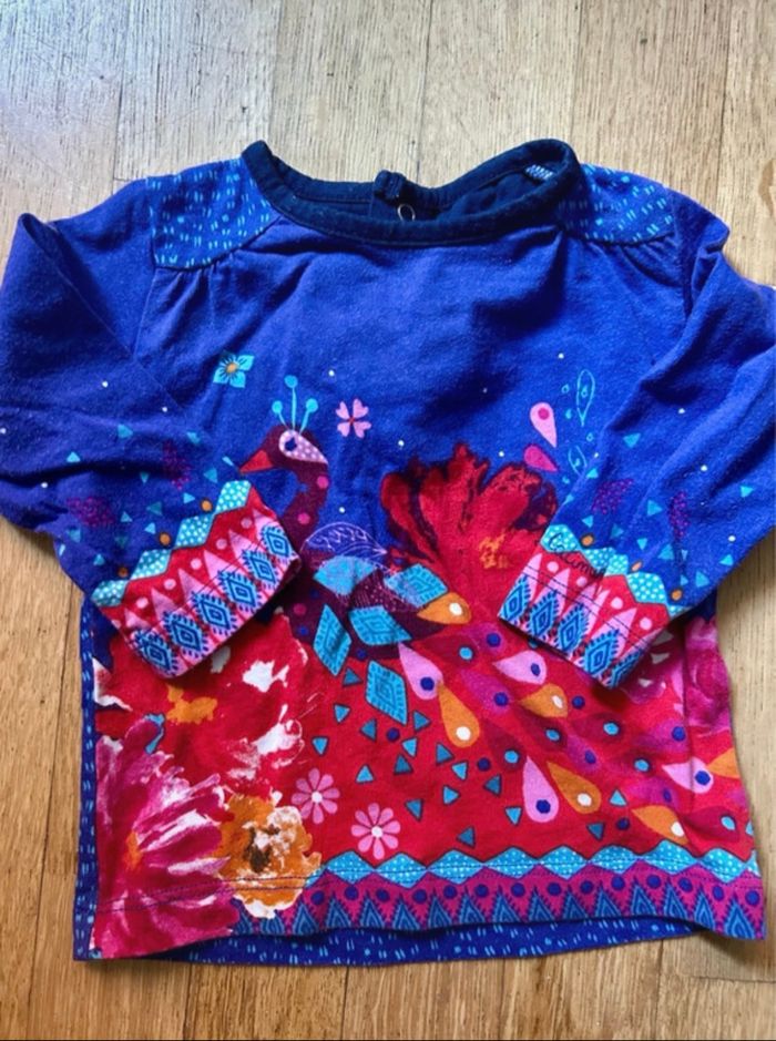 Magnifique T-shirt Manches Longues Catimini Bébé Fille - 6 mois - État Impeccable ! - photo numéro 2