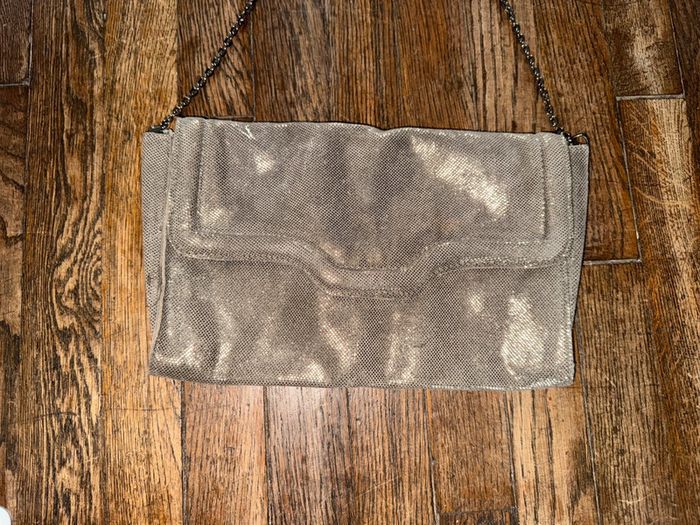 Sac petite mendigote en cuir Taupe irisé - photo numéro 4