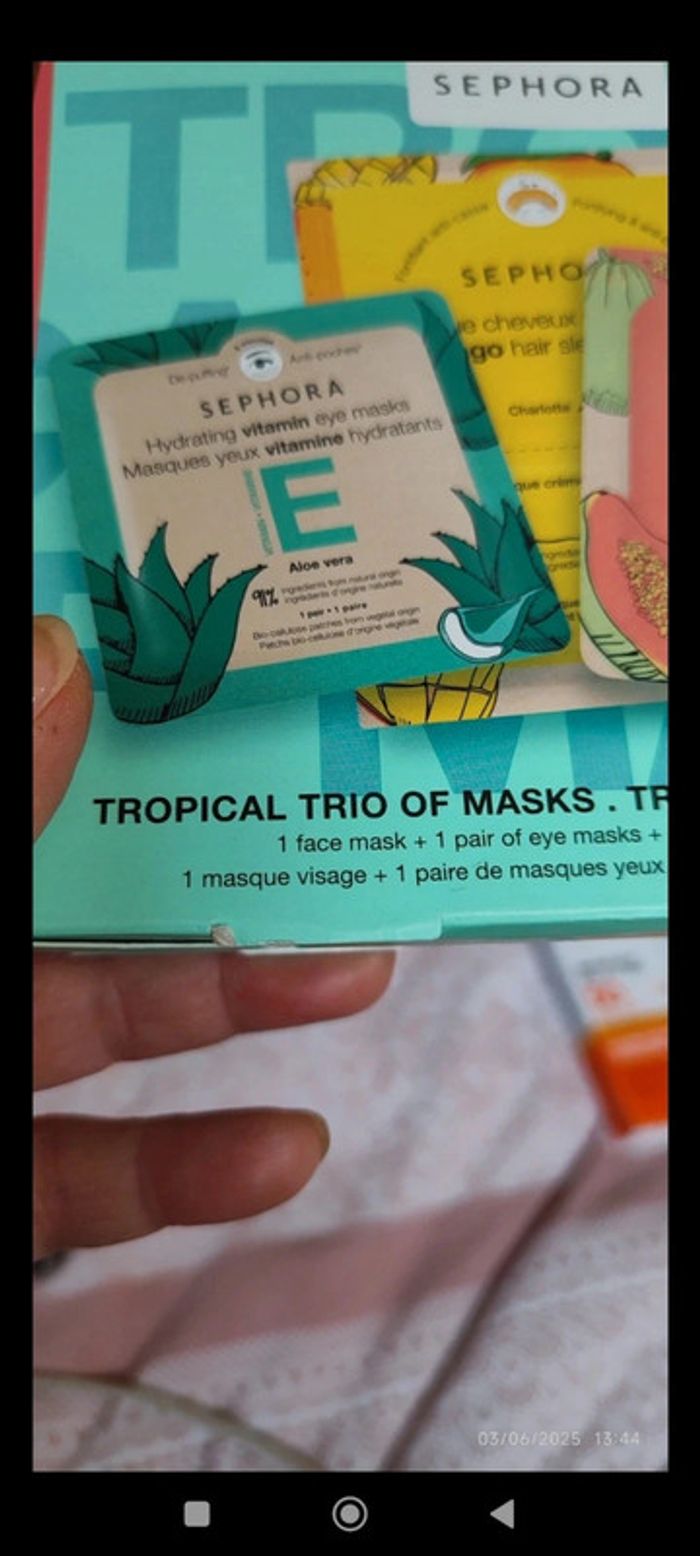 Sephora Tropical Trio de Masques Unidoses (Visage+Yeux+Cheveux) - photo numéro 6