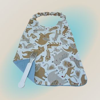 serviette de table enfant élastiquée modèle animaux fond blanc