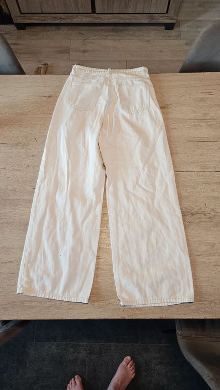 Pantalon blanc cassé, coupe droite, large, Shein, XS - photo numéro 6