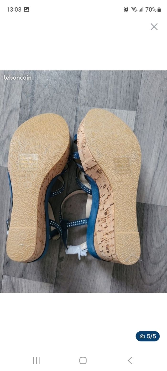 Paire de sandales compensé-Pointure 37 - photo numéro 5