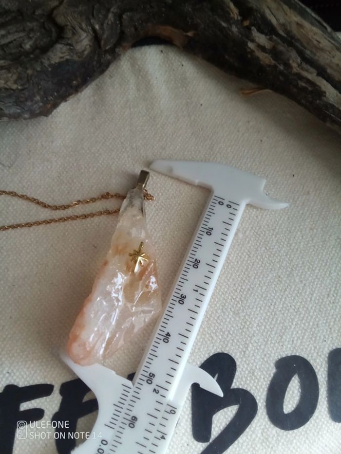 Collier chance pierre de citrine avec étoile du Nord - photo numéro 3