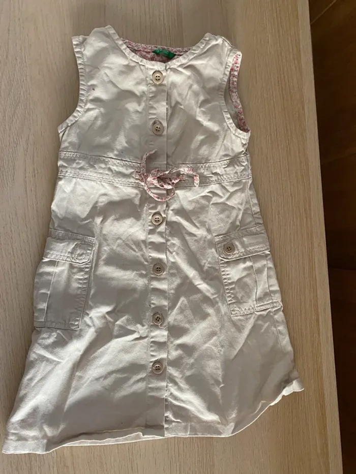 Robe gilet pilou 4 ans fille tao United Colors of Benetton okaidi rose bleu beige - photo numéro 6