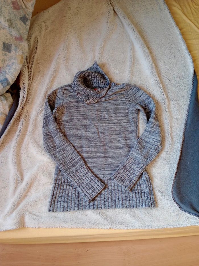 Pull fille 12 13 ans gris chiné avec fil métallisé c 15