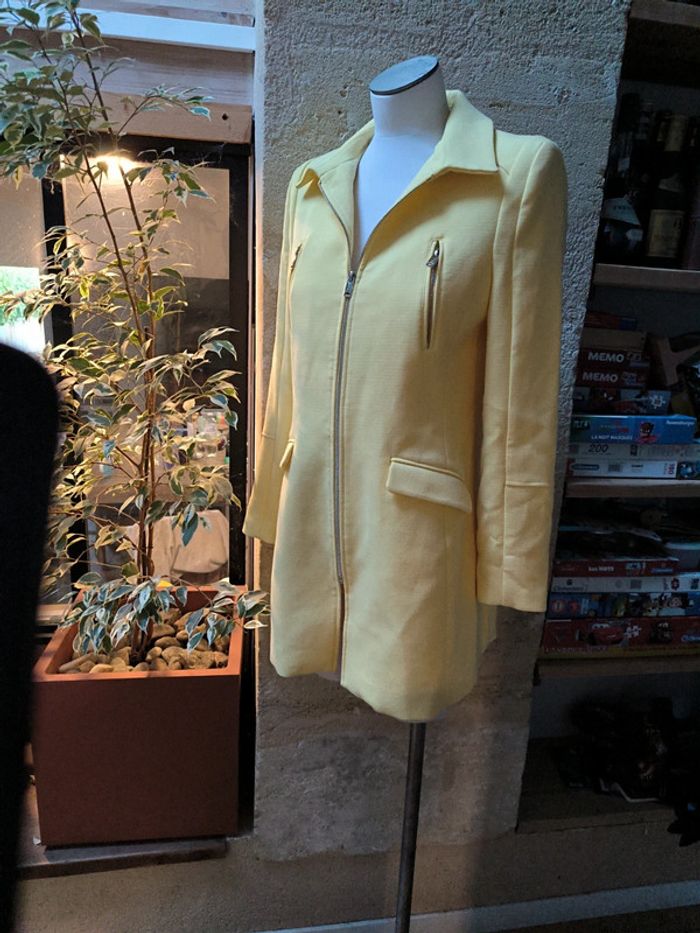Veste mi longue jaune Pimkie taille 38 - photo numéro 2