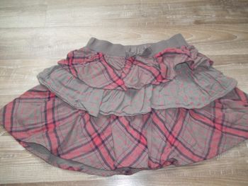 Jupe volantée taupe et rose DPAM (1) 6 ans/114 cm