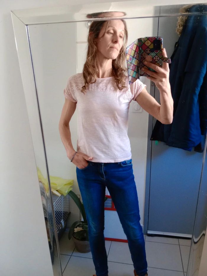 T-shirt fille 16 ans rose pâle c48