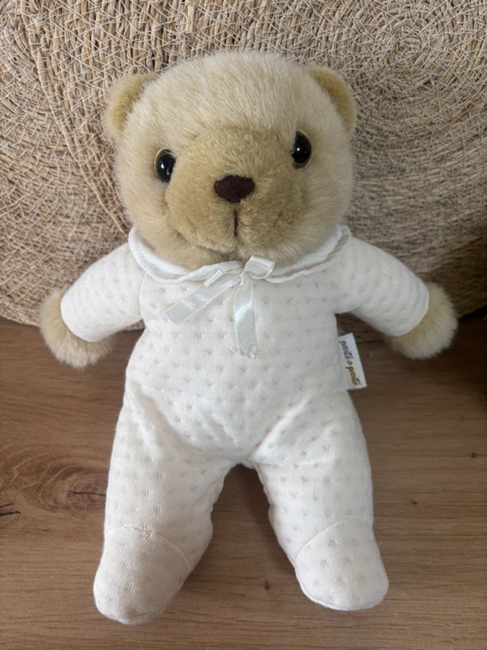 Neuf doudou ours beige combinaison écru pasito a pasito - photo numéro 2