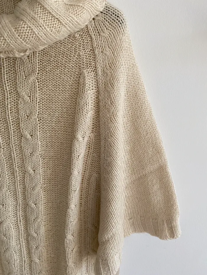 Pull col roulé manche courte toulaï crème - photo numéro 3