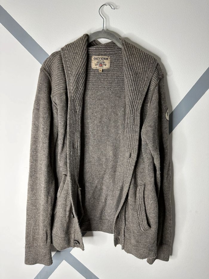 Cardigan Gris homme Chevignon vintage