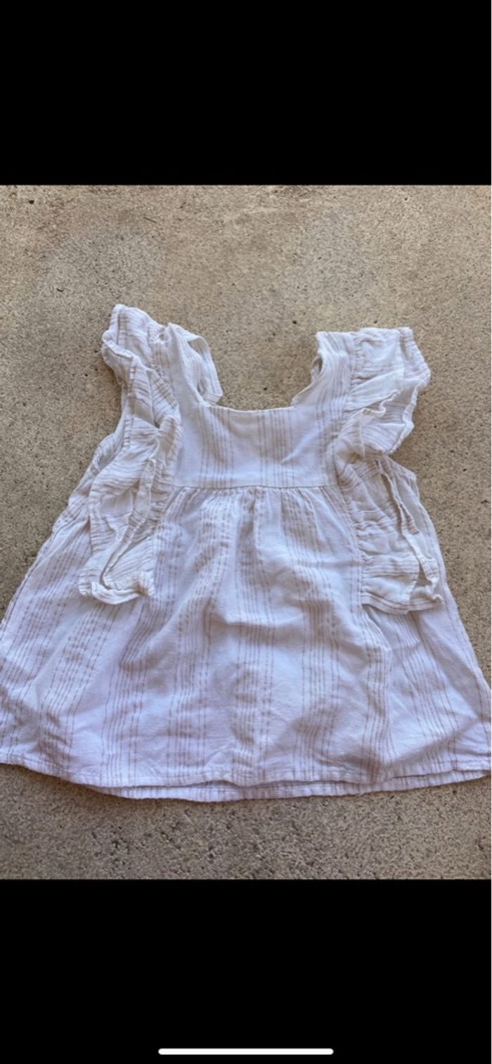 Blouse tunique beige et or