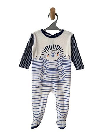 Pyjama / dors-bien en coton imprimé lion et rayures - DPAM 9 mois