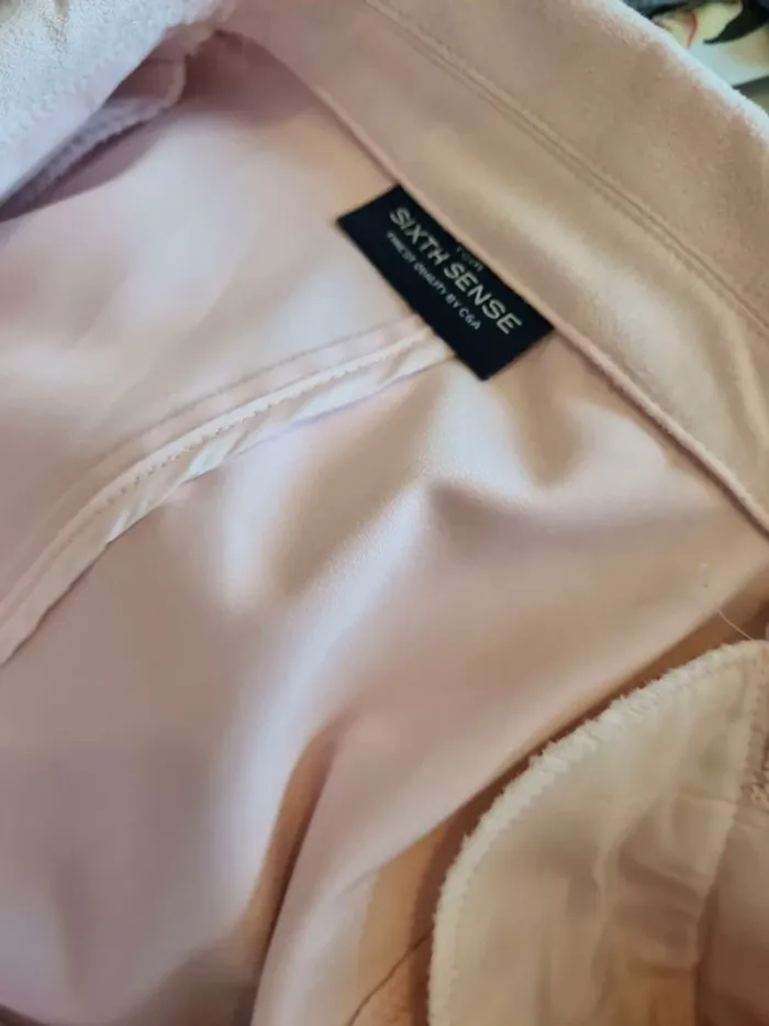 Blazer style daim / velour rose taille 46 - photo numéro 6