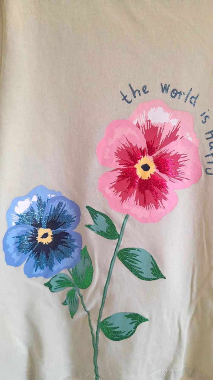 Tee-shirt vert clair manches courtes H&M 6/8 ans - photo numéro 3