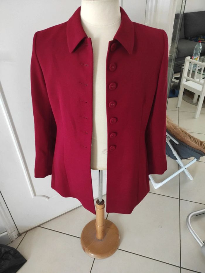 Veste blazer tailleur habillée rouge un deux trois vintage