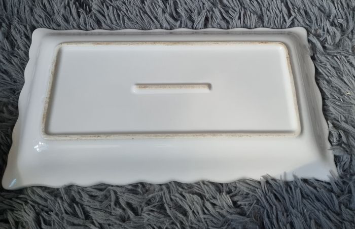Lot 2 plats blanc rectangulaire vintage - photo numéro 5