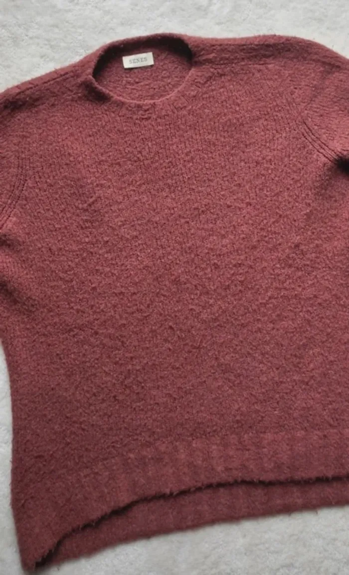 Pull Senes L tout doux, duveteux, cocoon, couleur bois de rose - photo numéro 6