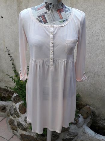 Robe tee-shirt coton léger rose pâle