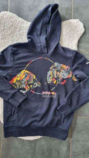 Sweat Puma bleu marine capuche S Red Bull superbe