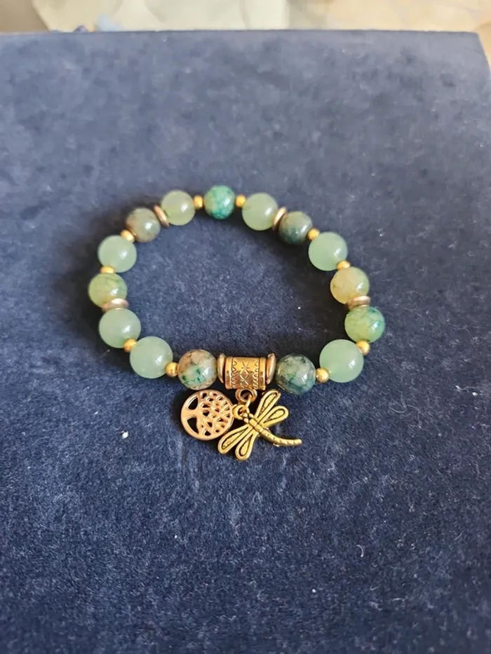 bracelet perles jaspe et aventurine - photo numéro 3