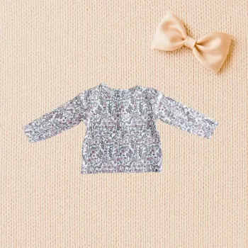 Blouse manches longues fleurie sans marque bébé fille 9- 12 mois