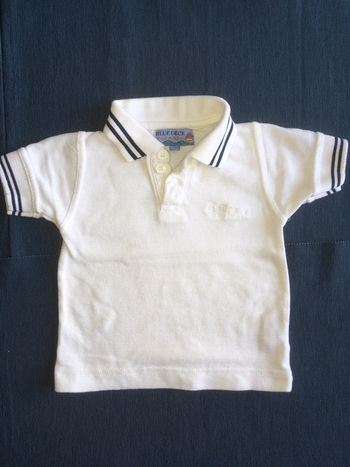 Polo blanc et marine 6 mois Blue Deck