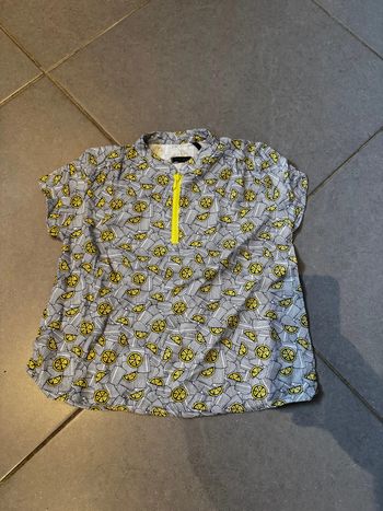 T shirt manches courtes 100% viscose - Ikks - Citron / Agrumes - Bleu marine - 6 ans