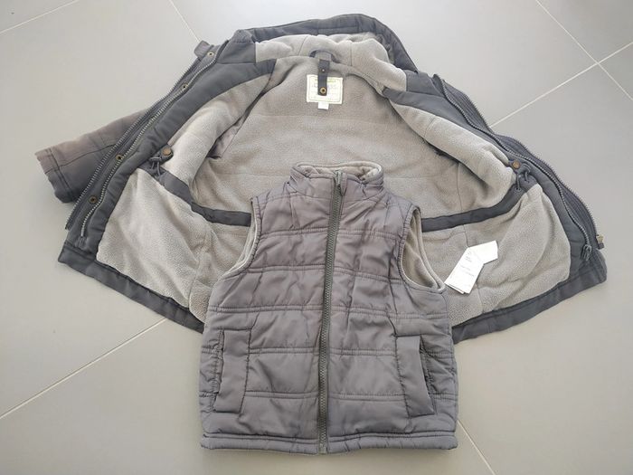 Parka 3 en 1 avec blouson amovible gris Vertbaudet 4 ans 102 cm - photo numéro 5