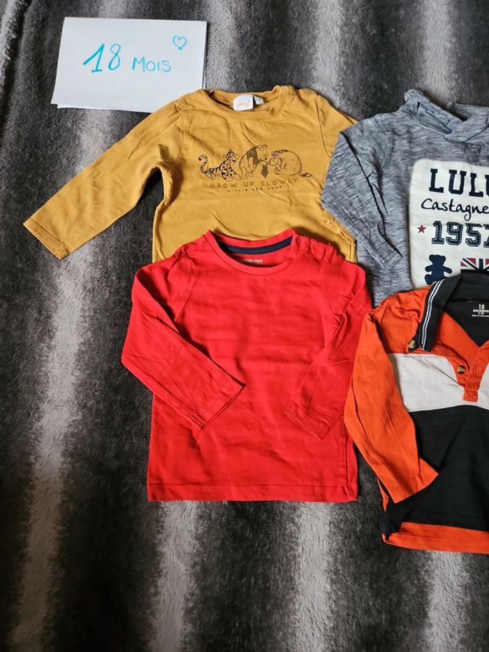Lot de 4 Tee-shirt manches longues 18 mois - photo numéro 3