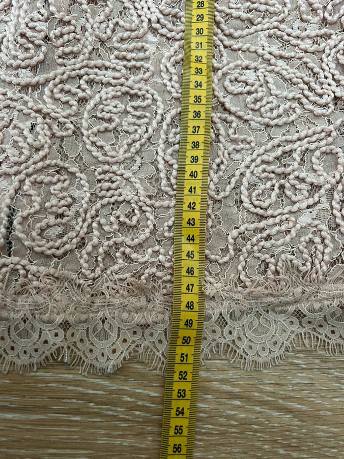 Top Zara trafaluc beige dentelles taille L haut avec zip dans le dos - photo numéro 8