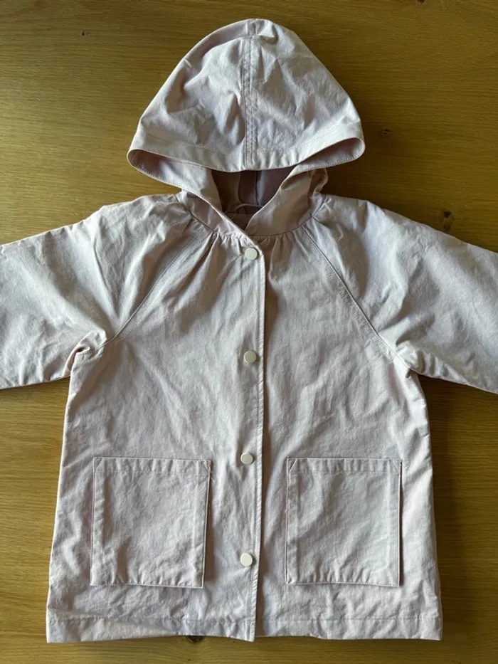 Veste à capuche / coupe-vent rose pâle NEUVE - Taille 4 Ans - photo numéro 4