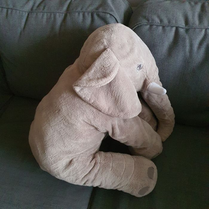 Peluche éléphant oreiller gris - photo numéro 4