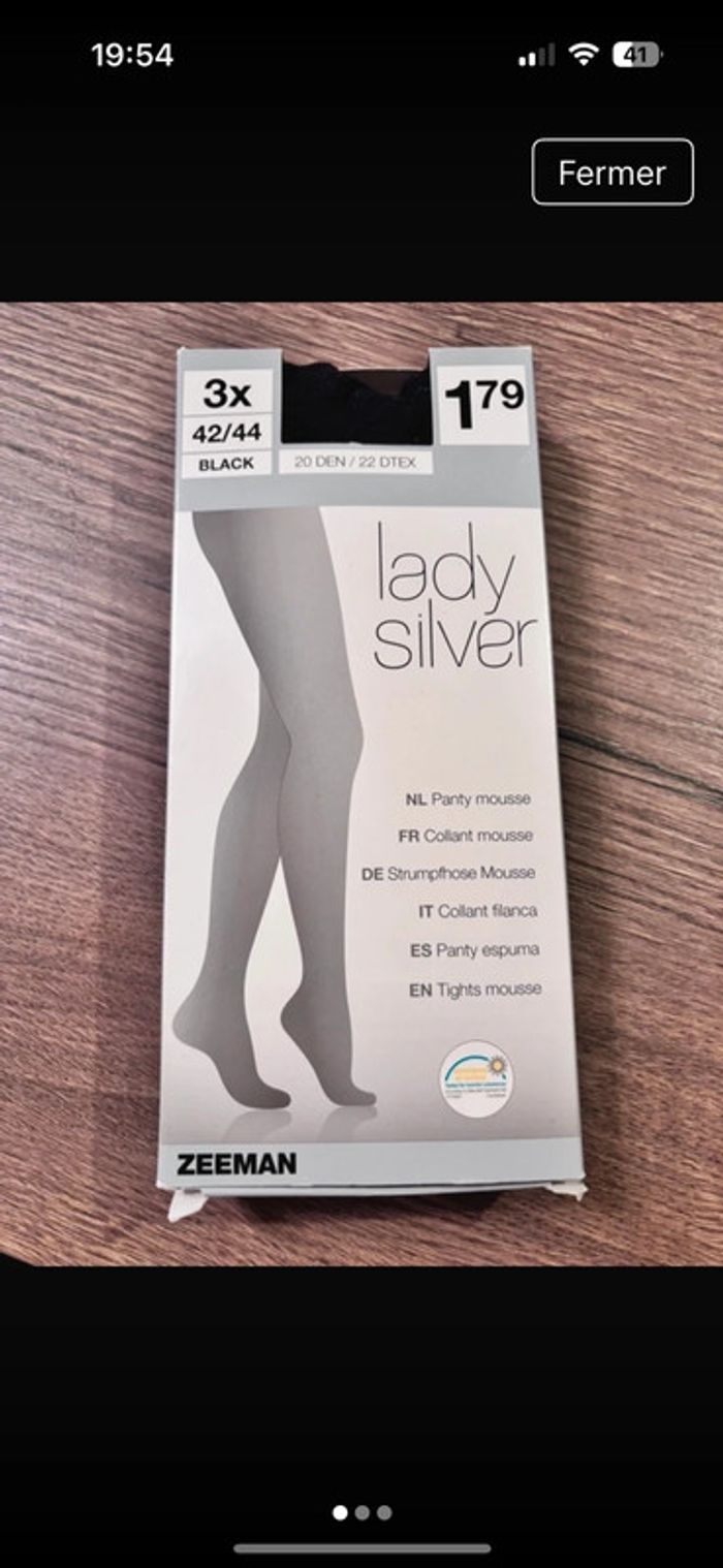 Neuf - Lot de 3 collants noirs