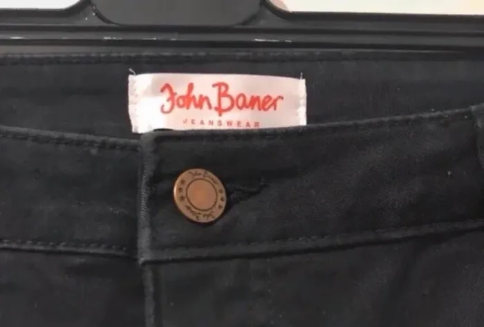 Pantalon jeans femme jhon baner noir coupe droite taille 46 - photo numéro 3