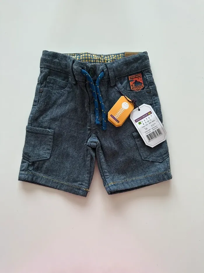 Short bleu/gris chiné - 2 ans (92cm) - Sergent Major - Neuf avec étiquette
