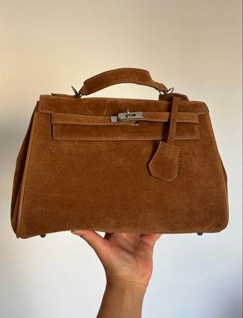 Sac à main daim effet suedine Camel