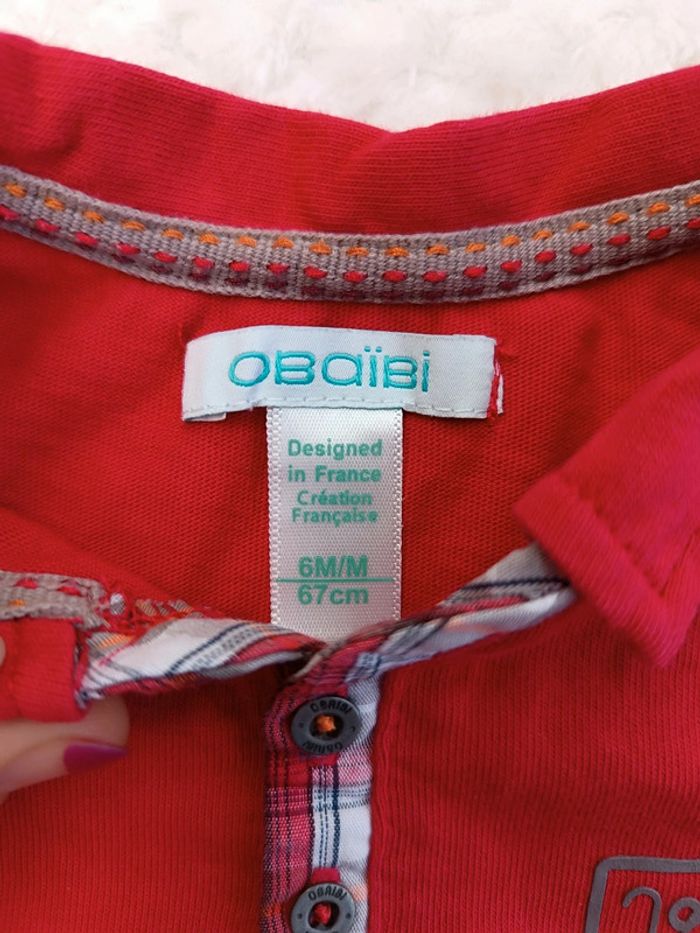 🔸T-shirt rouge manches courtes – Obaïbi – 6 mois🔸 - photo numéro 4