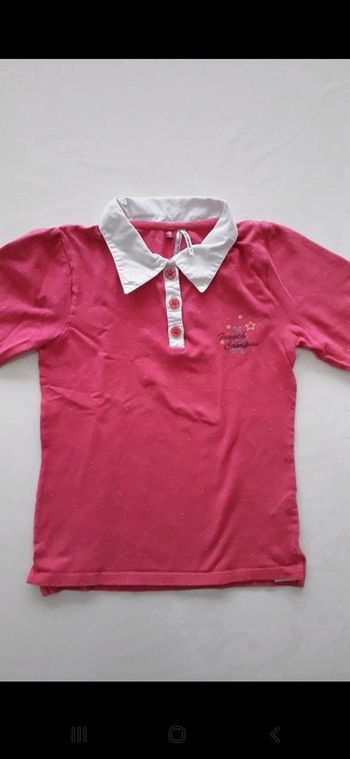 Polo fille 10 ans Orchestra rose longues manches