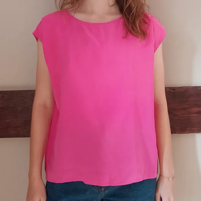 T-shirt soie rose fluo - photo numéro 2