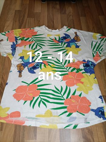 Tee-shirt Disney Stitch tropical 12-14 ans