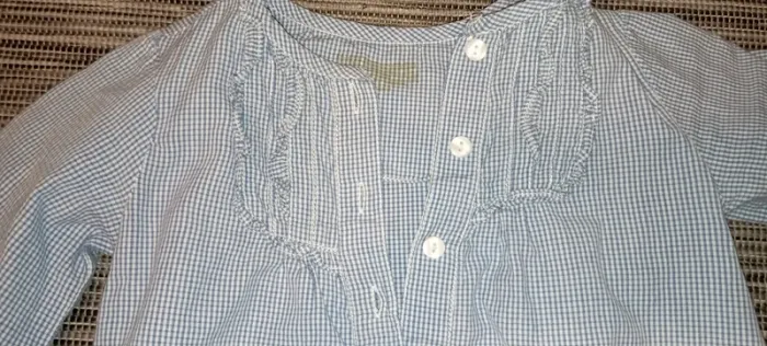 Chemise à carreaux très fins bleu et blanc - photo numéro 2